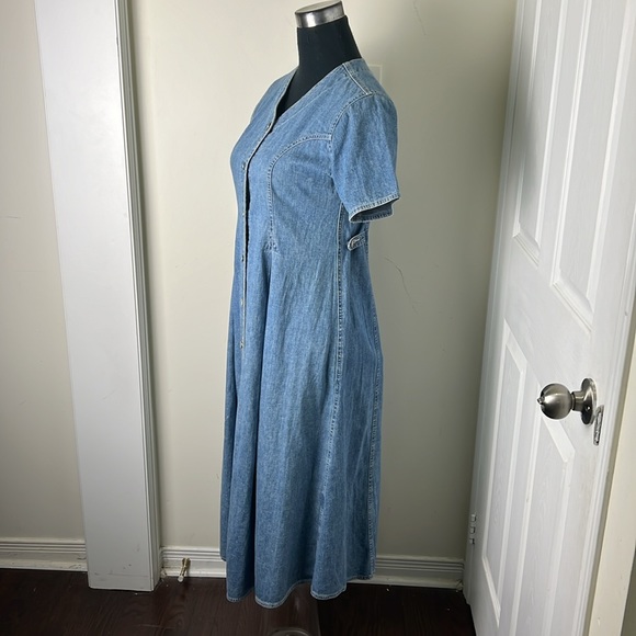 Vintage Denim Button Down Jeans Dress Size Small - Picture 4 of 16